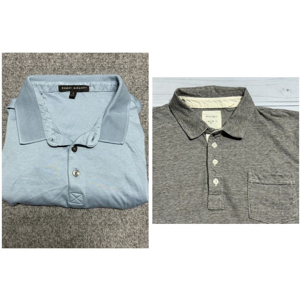 Polo Shirts 2-Pack Mens Large Robert Barakett Billy Reid Pima Cotton Luxury